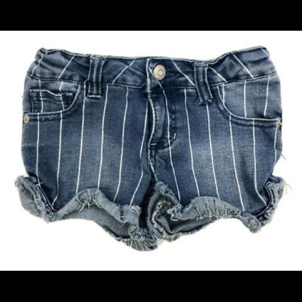 striped jean shorts